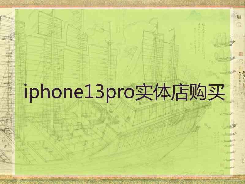 iphone13pro实体店购买