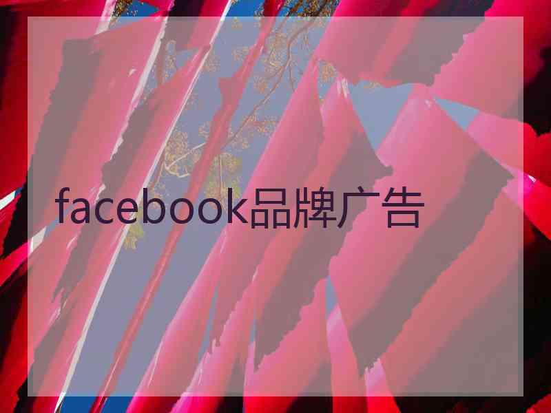 facebook品牌广告