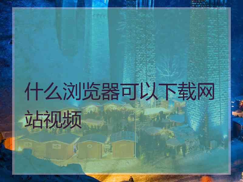 什么浏览器可以下载网站视频