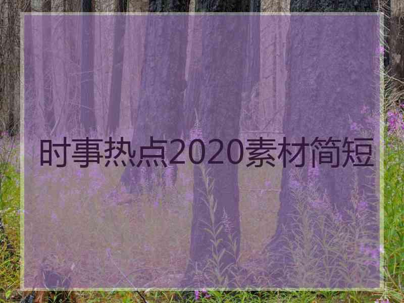 时事热点2020素材简短