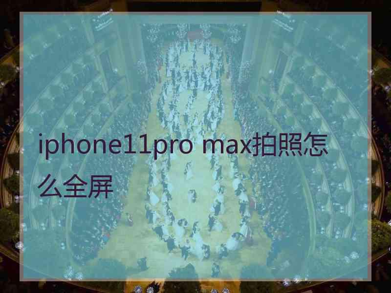 iphone11pro max拍照怎么全屏