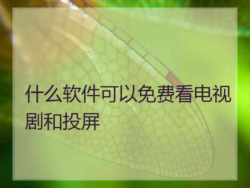 什么软件可以免费看电视剧和投屏