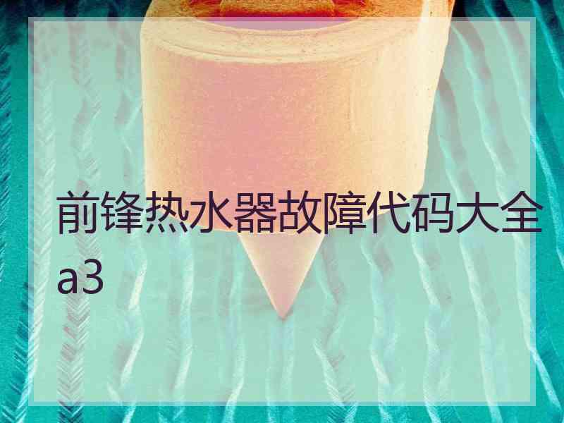 前锋热水器故障代码大全a3