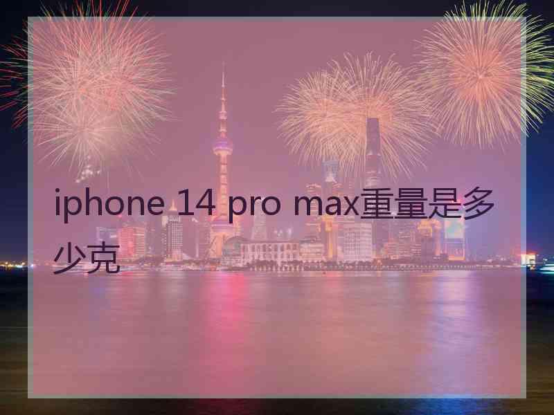 iphone 14 pro max重量是多少克