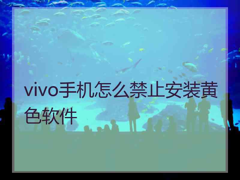 vivo手机怎么禁止安装黄色软件