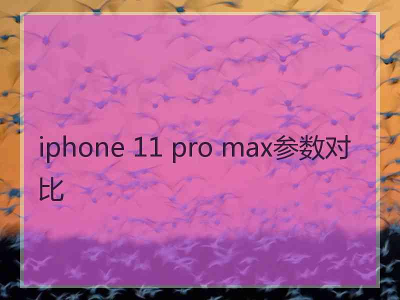 iphone 11 pro max参数对比