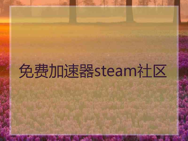 免费加速器steam社区