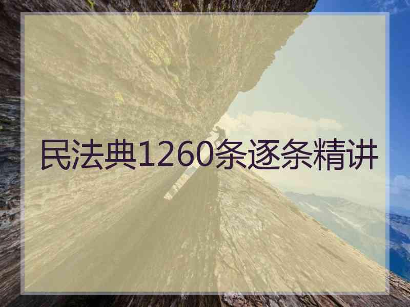 民法典1260条逐条精讲