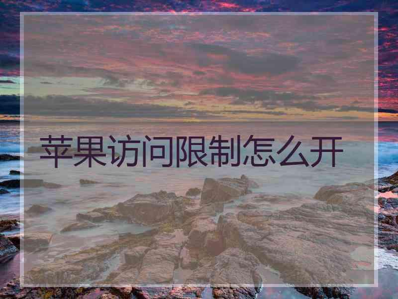 苹果访问限制怎么开