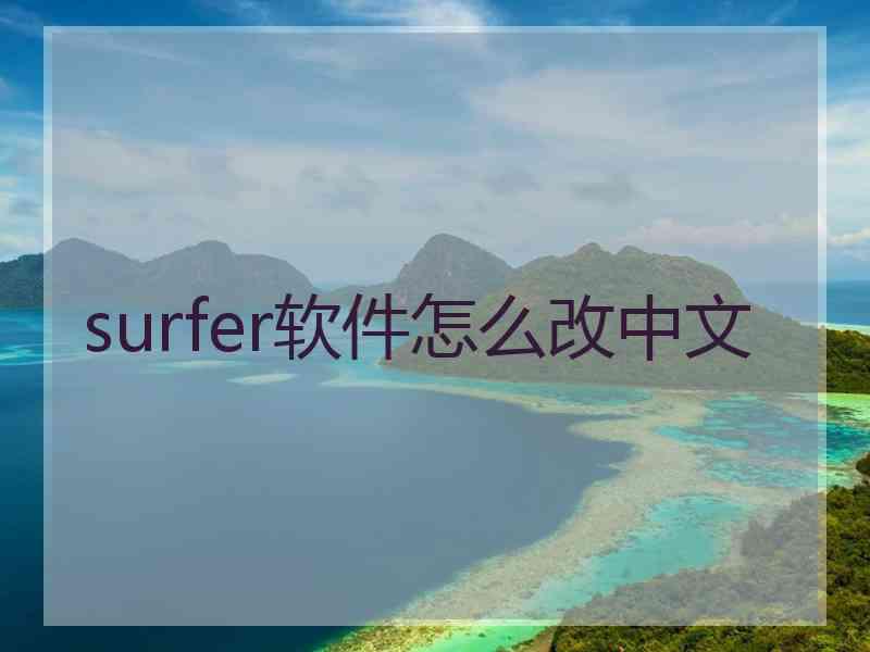 surfer软件怎么改中文