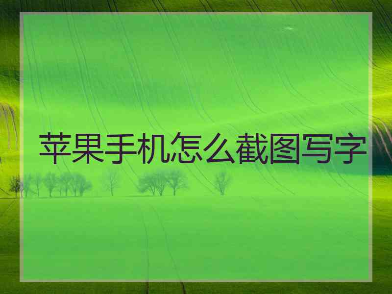 苹果手机怎么截图写字