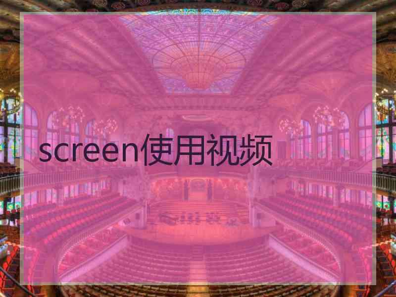 screen使用视频