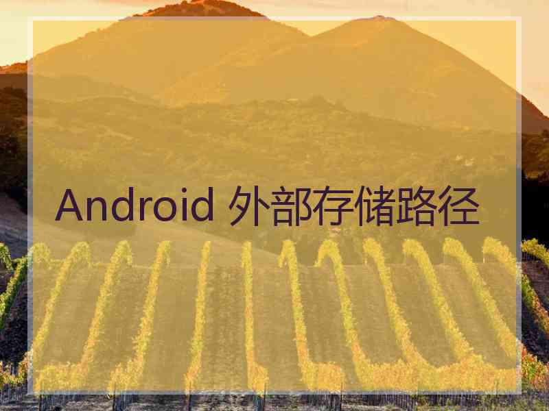 Android 外部存储路径