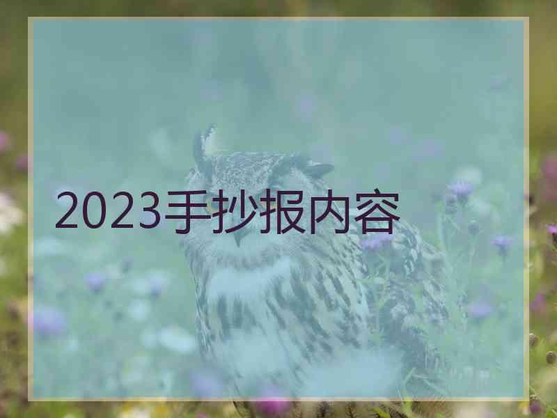 2023手抄报内容