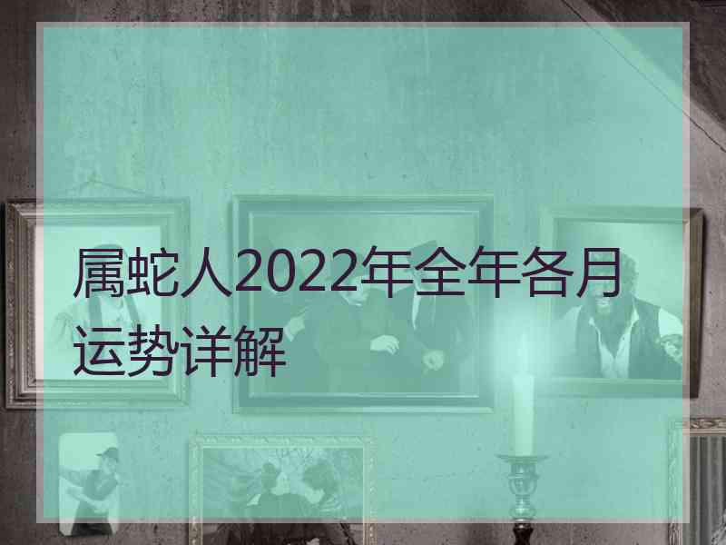 属蛇人2022年全年各月运势详解