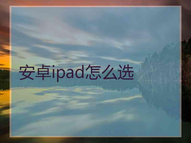 安卓ipad怎么选