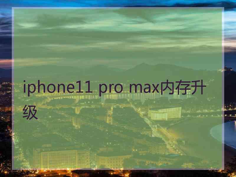 iphone11 pro max内存升级