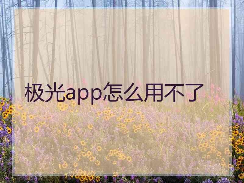 极光app怎么用不了