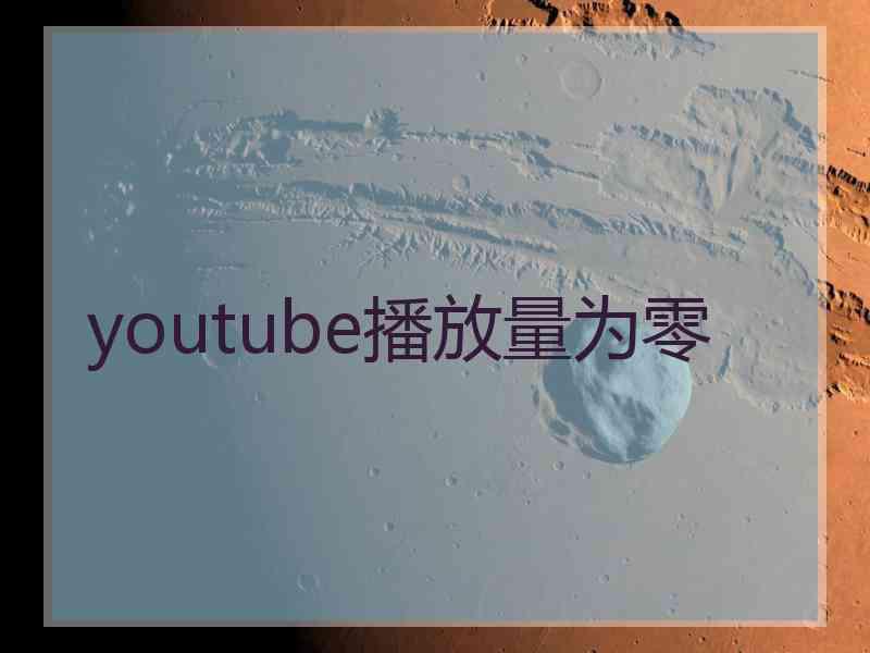 youtube播放量为零