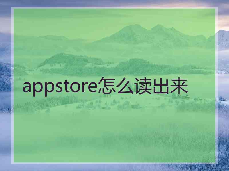 appstore怎么读出来