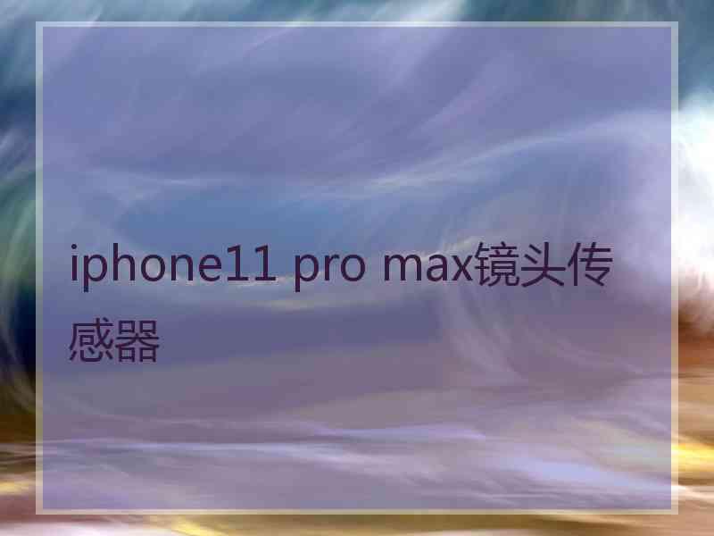 iphone11 pro max镜头传感器