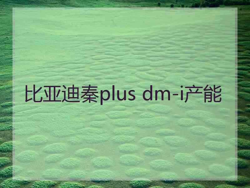 比亚迪秦plus dm-i产能