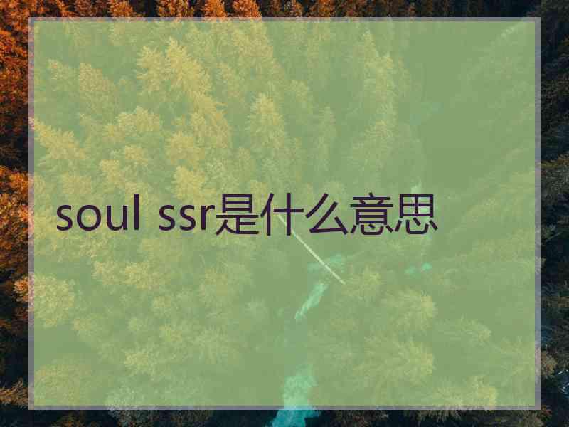 soul ssr是什么意思