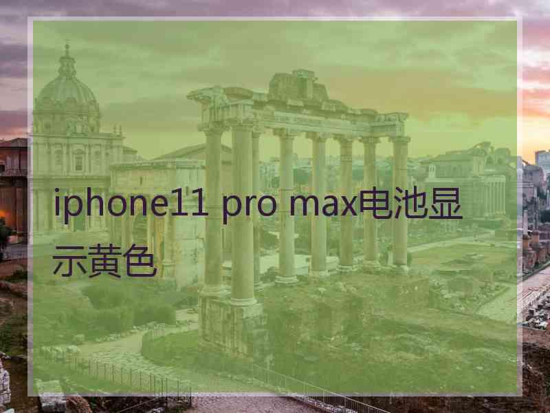 iphone11 pro max电池显示黄色