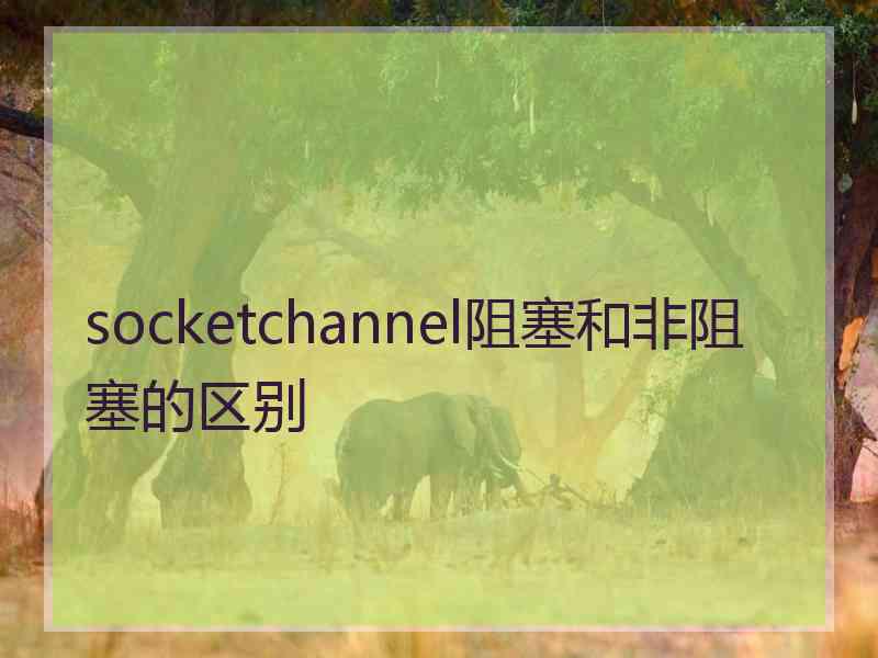 socketchannel阻塞和非阻塞的区别