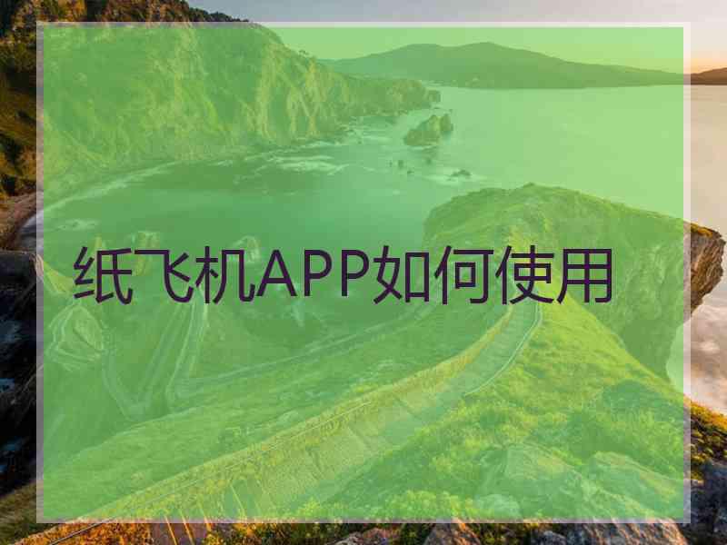 纸飞机APP如何使用