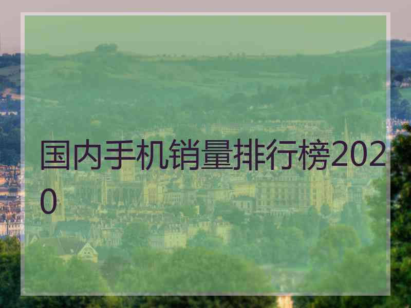 国内手机销量排行榜2020