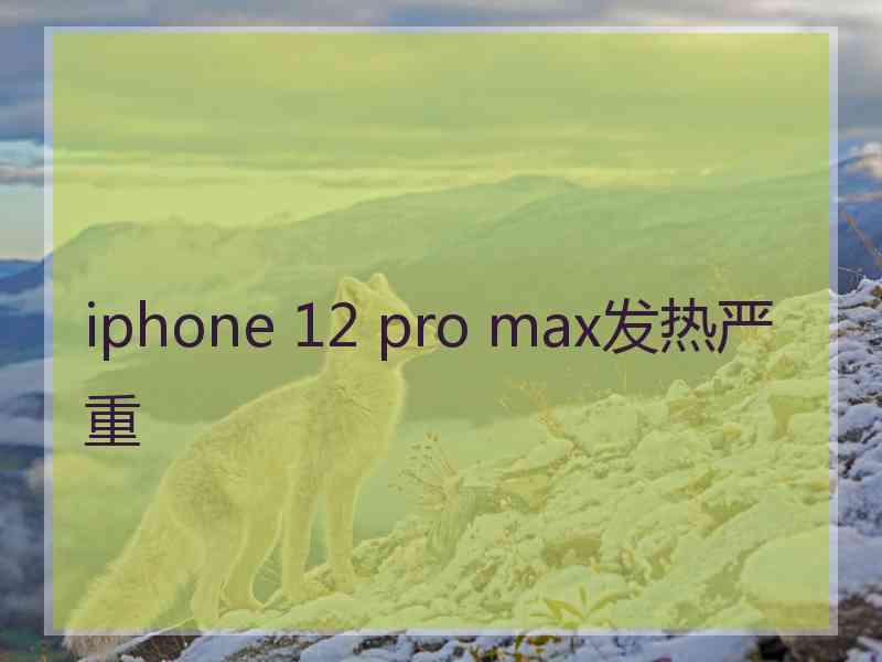 iphone 12 pro max发热严重