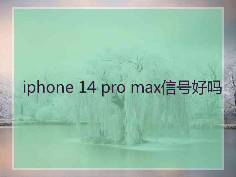 iphone 14 pro max信号好吗