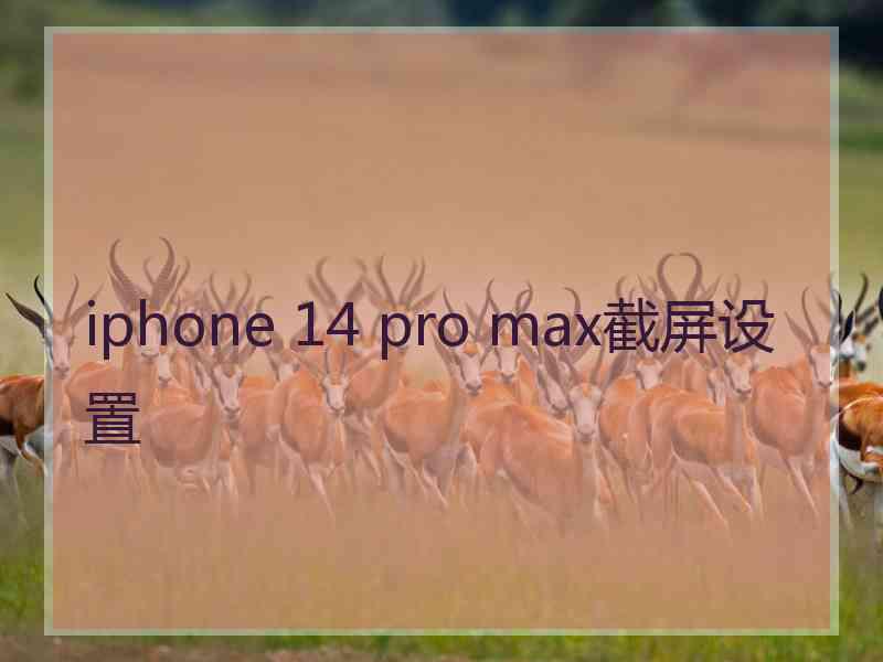 iphone 14 pro max截屏设置