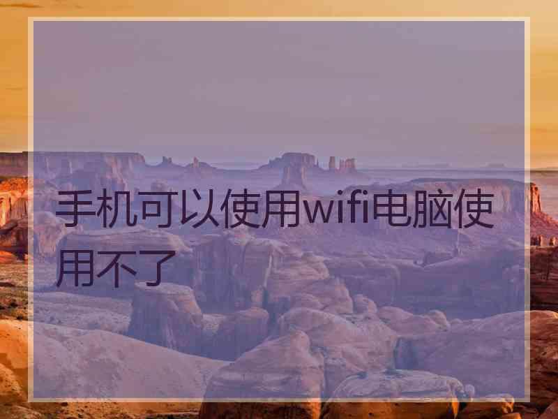 手机可以使用wifi电脑使用不了