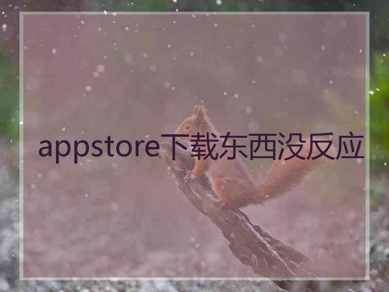 appstore下载东西没反应