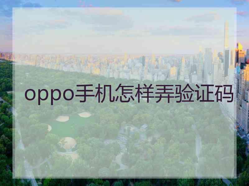 oppo手机怎样弄验证码