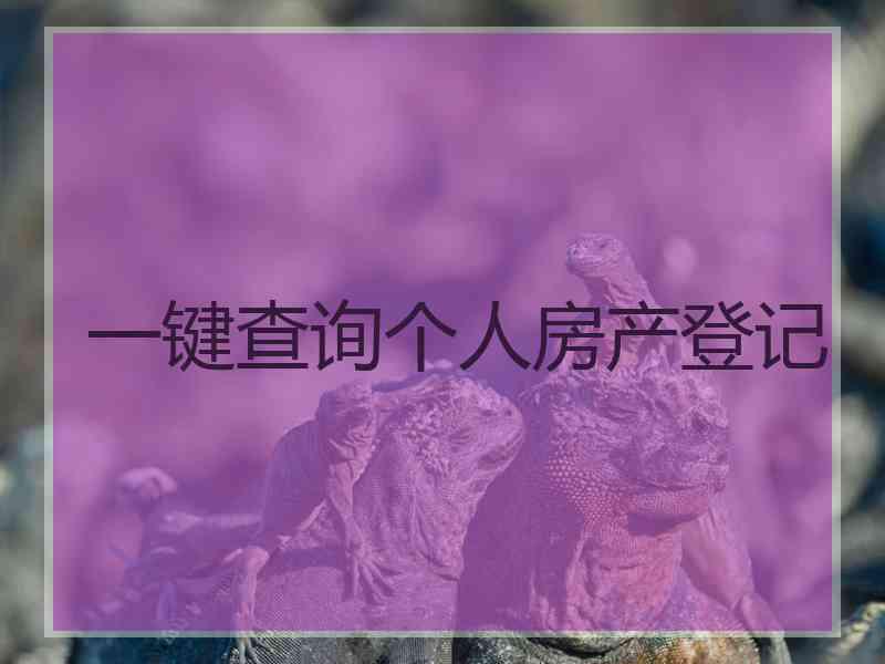 一键查询个人房产登记