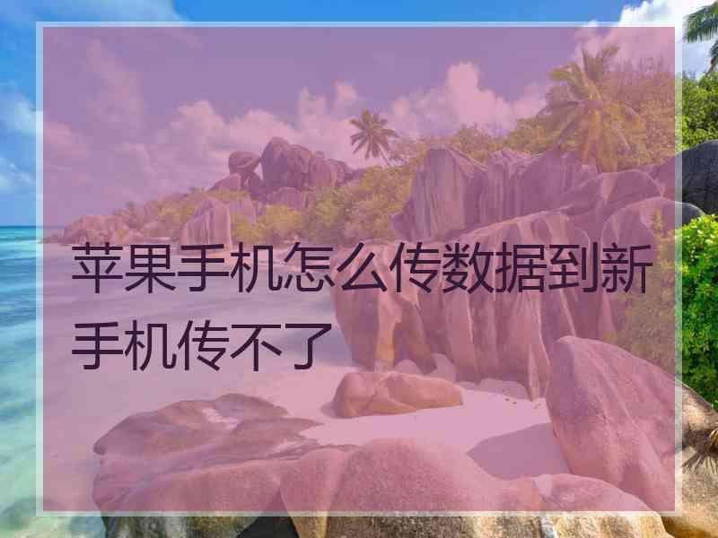 苹果手机怎么传数据到新手机传不了