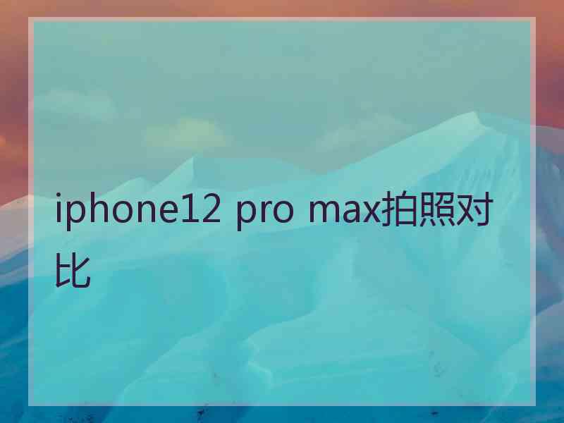 iphone12 pro max拍照对比