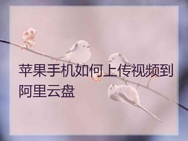 苹果手机如何上传视频到阿里云盘