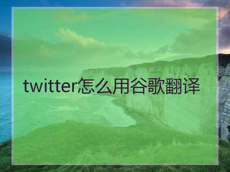 twitter怎么用谷歌翻译