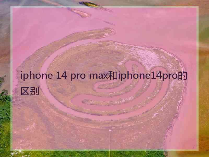 iphone 14 pro max和iphone14pro的区别