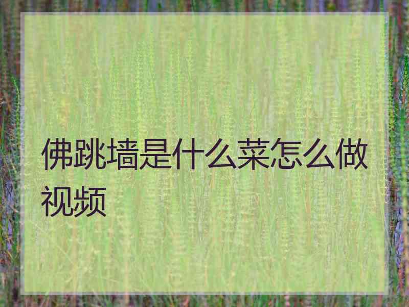 佛跳墙是什么菜怎么做视频