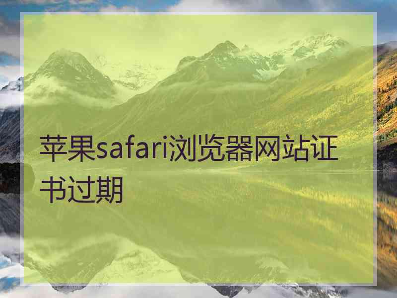 苹果safari浏览器网站证书过期