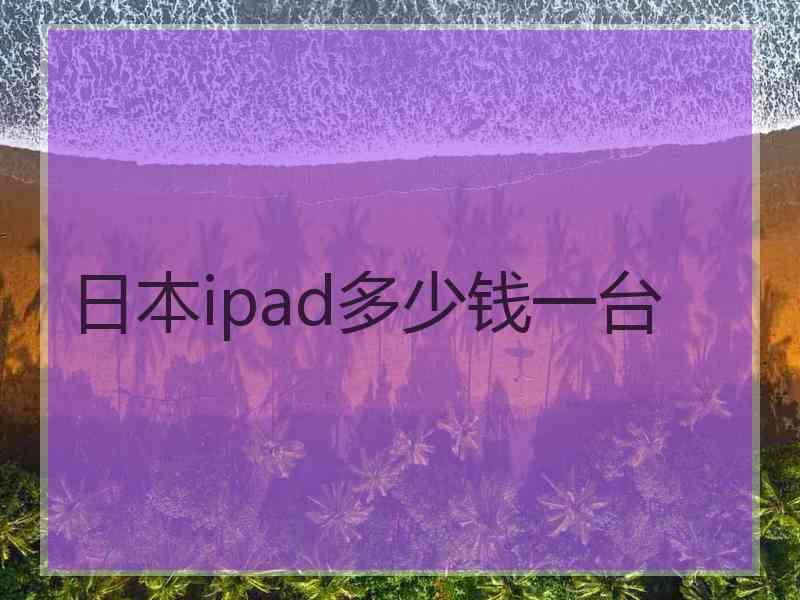 日本ipad多少钱一台