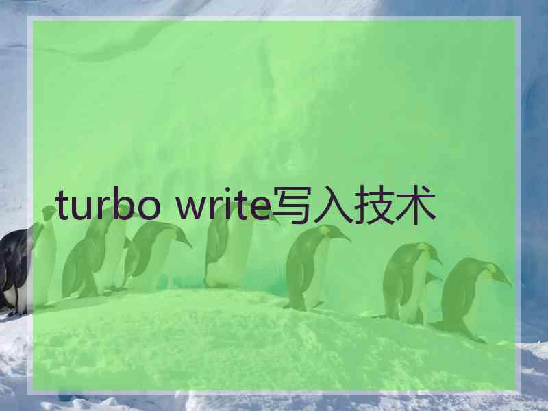 turbo write写入技术