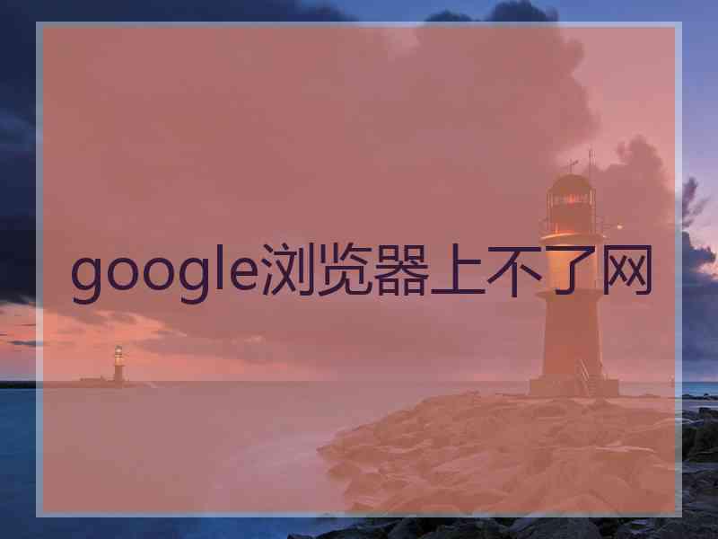 google浏览器上不了网