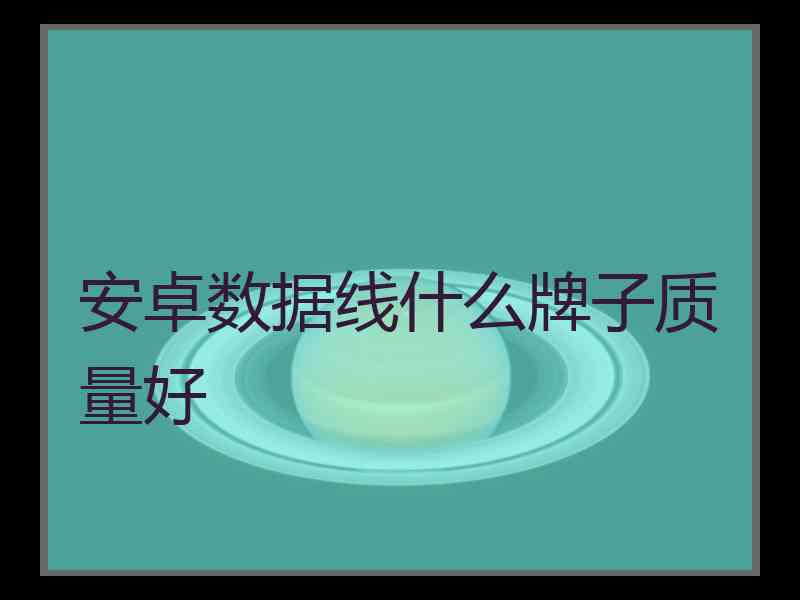 安卓数据线什么牌子质量好