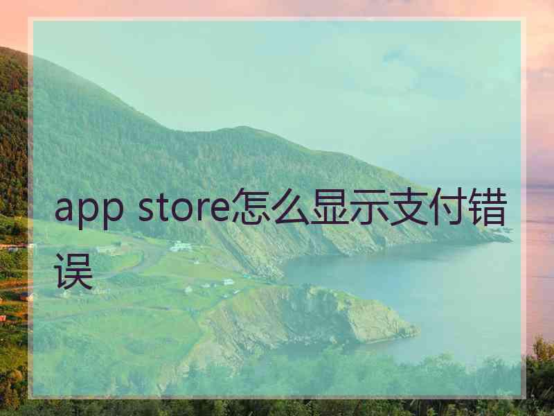 app store怎么显示支付错误